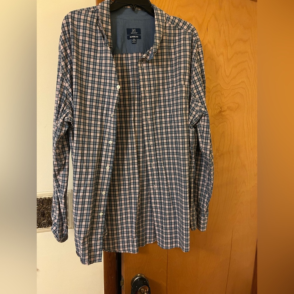 George Blue and White Checkered Casual Shirt